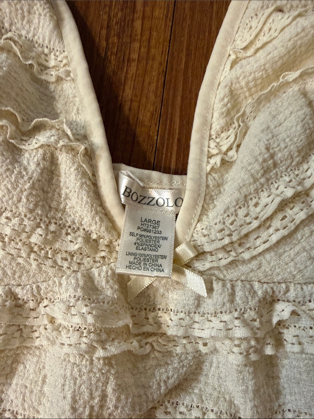 Bozzolo Cream Lace Cami and Shorts Set - Picture 3 of 5